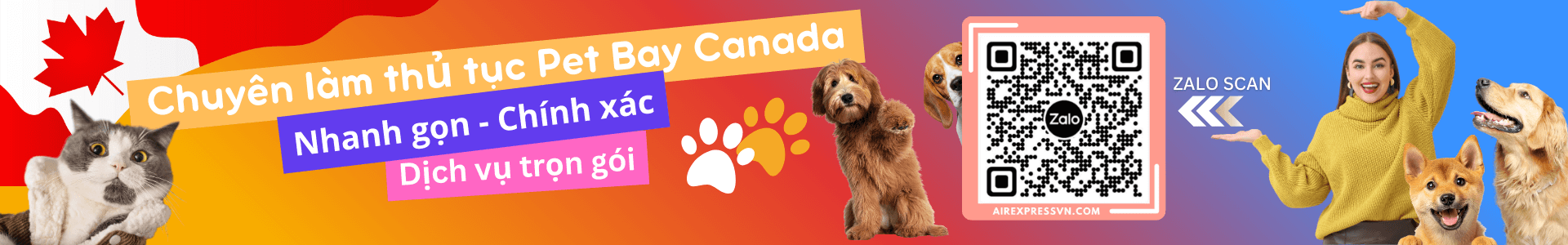 Thủ Tục vận chuyển Thú Cưng Đi Canada